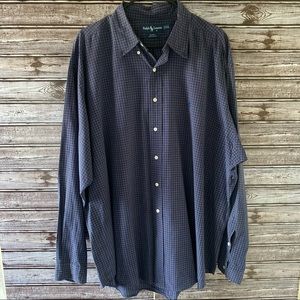 Ralph Lauren BLAKE long sleeve button down shirt, men's size M cotton navy blue type Vintage Second Hand